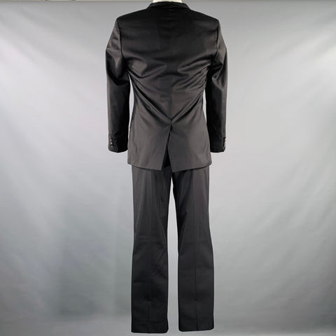 JEAN PAUL GAULTIER Size M Black Wool Silk Peak Lapel Suit