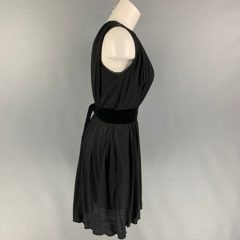 CHLOE Size S Black Mixed Fabrics Sleeveless Dress