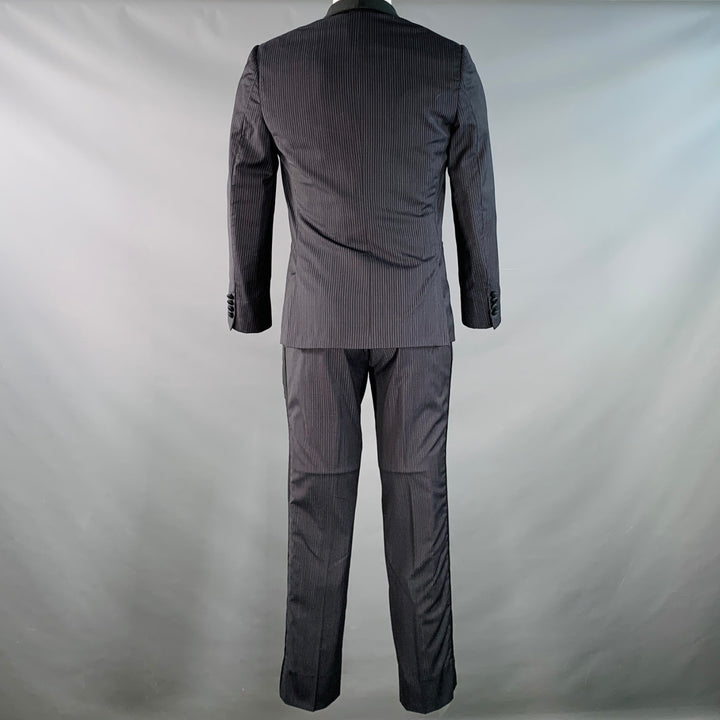 BAND OF OUTSIDERS Size 38 Regular Navy Black Stripe Wool Shawl Lapel Tuxedo
