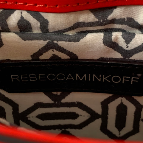 REBECCA MINKOFF Red Leather Cross Body Flap Handbag