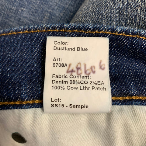 R13 Size 31 Skate Blue Cotton Blend Straight Distressed Jeans