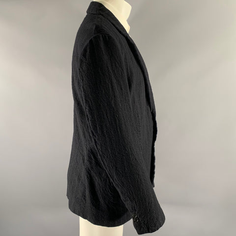 08SIRCUS Size 42 Navy Chalkstripe Textured Wool Notch Lapel Sport Coat