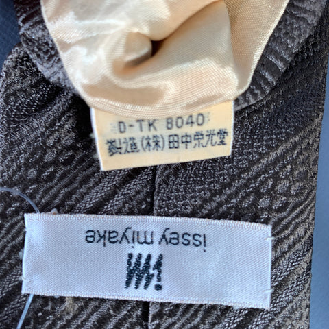 ISSEY MIYAKE Brown Jacquard Silk Tie