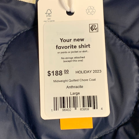 MARINE LAYER Fête 2023 Taille L Doudoune Matelassée en Nylon Bleu Marine à Une Poche