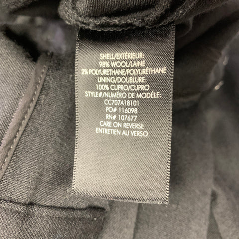 ALICE + OLIVIA Size 0 Black Wool Blend Flat Front Casual Pants