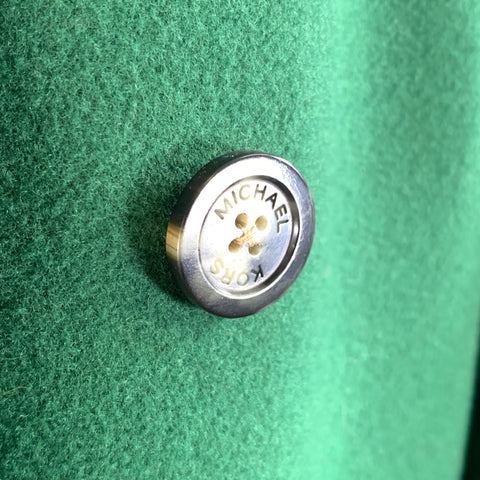 MICHAEL by MICHAEL KORS Size XS Green Wool Blend Peak Lapel Coat