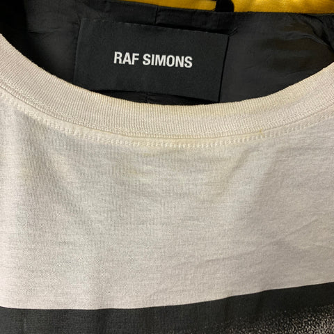 RAF SIMONS S/S2019 Size 38 Yellow Applique Wool & Silk Oversized Coat