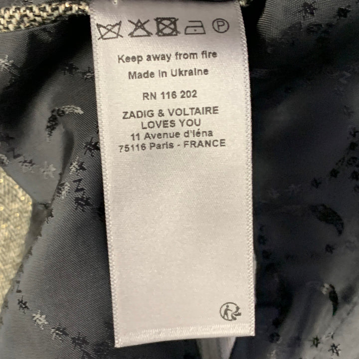 ZADIG & VOLTAIRE Size S Gold Black Acrylic Blend Herringbone Pantsuit