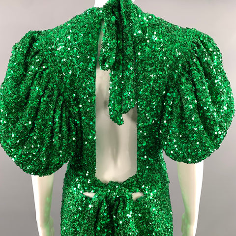 ROTATE Size S Green Polyester Maxi Dress