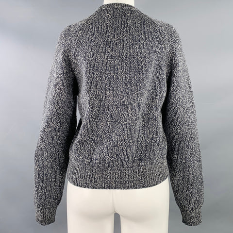 MAISON MARTIN MARGIELA Size S Grey Charcoal Blue Wool Blend Knit Raglan Sweater