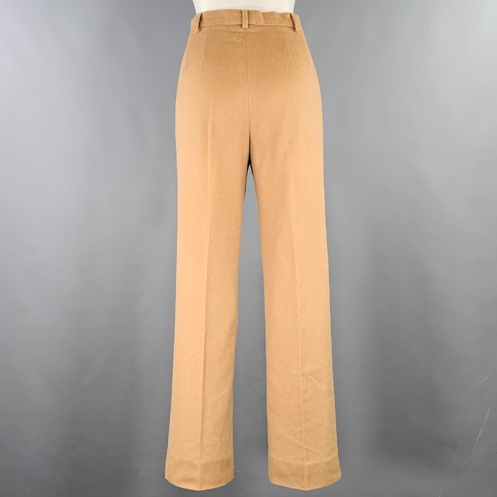 MAX MARA Size S Tan Flat Front Dress Pants