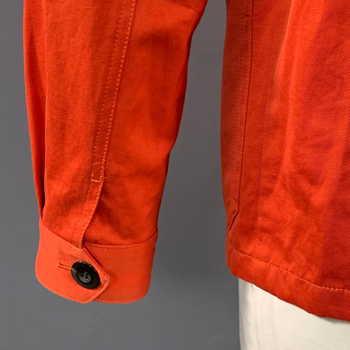 PAUL SMITH Size XL Orange Twill Linen Cotton Chore Jacket