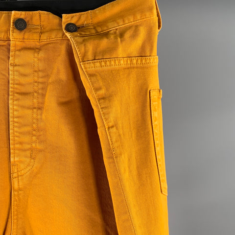 GO TO HOLLYWOOD Size 34 Mustard Cotton Polyurethane Cargo Jeans