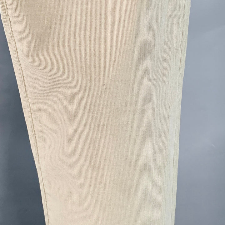 DUNHILL Size 38 Beige Corduroy Cotton Blend Straight Jean Cut Casual Pants