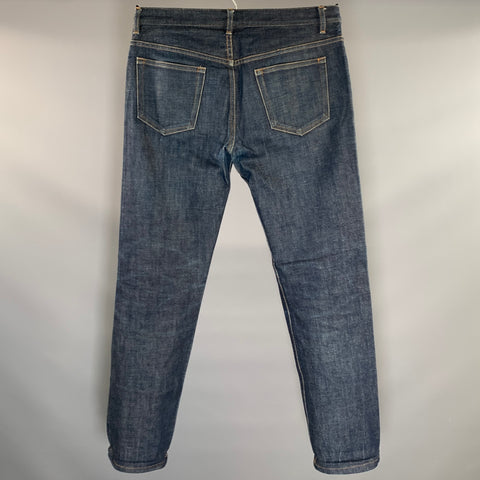 APC Size 31 Navy Cotton Straight Jeans