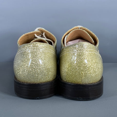 MARC JACOBS Size 10 Gold Leather Metallic Lace Up Laces