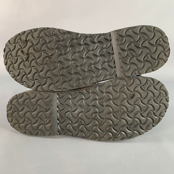 BIRKENSTOCK Size 12 Black Pebble Grain Leather Lace-Up Boots