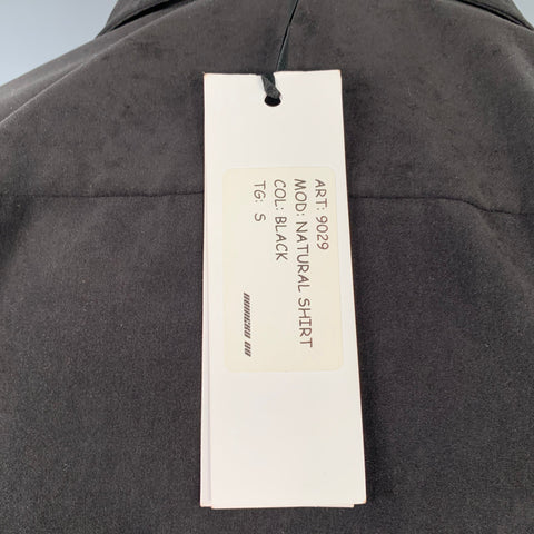 NUMERO 00 FW21 Size S Black Tencel Hidden Buttons Long Sleeve Shirt