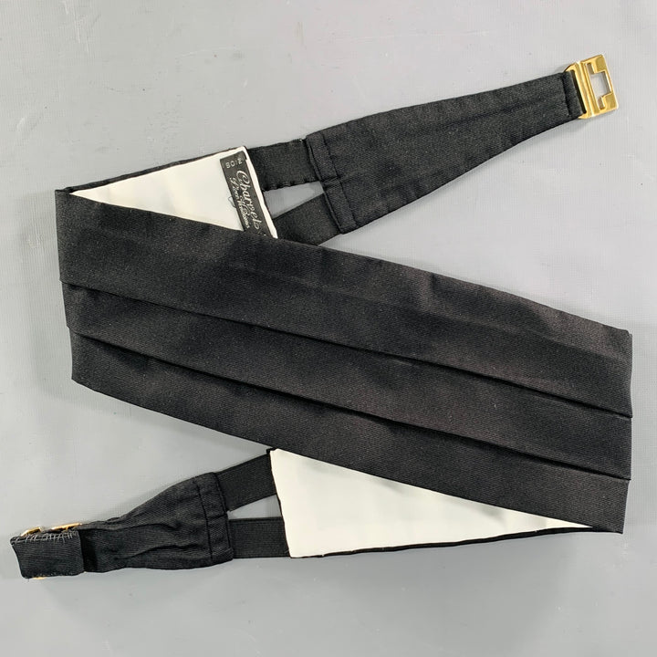 CHARVET Black Silk Grosgrain Cummerbund