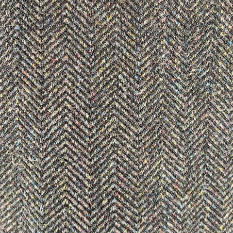 MARNI Size 42 Black Grey Herringbone Wool Double Breasted Coat