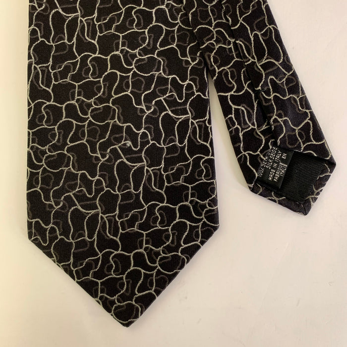 DOLCE & GABBANA Black Grey Jacquard Silk Tie