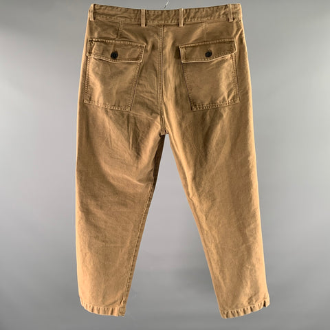 DRIES VAN NOTEN Size 36 Brown Cotton Straight Fit Pants