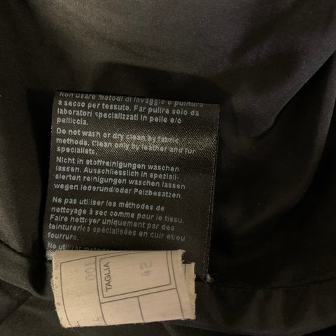 ARMANI COLLEZIONI Size M Black Leather Textured Zip Up Jacket