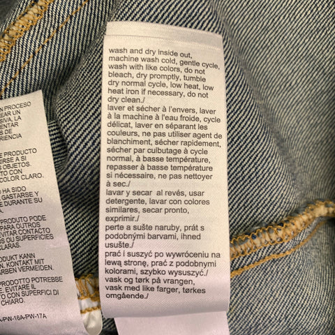 CALVIN KLEIN JEANS Size M Blue Distressed Cotton Jacket