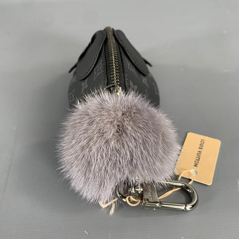 LOUIS VUITTON Black Grey M00962 Logo Lambskin Canvas Bag