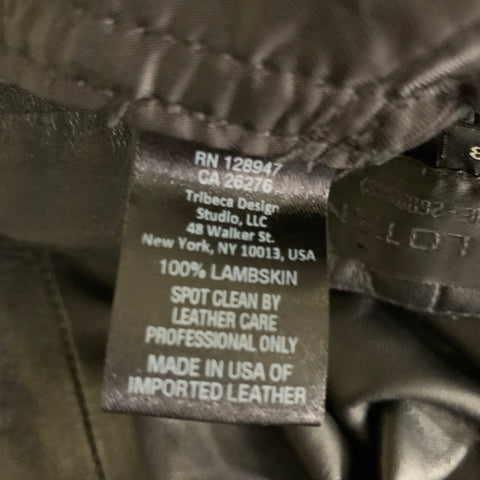 NILI LOTAN Size 8 Black Leather Lambskin Casual Pants