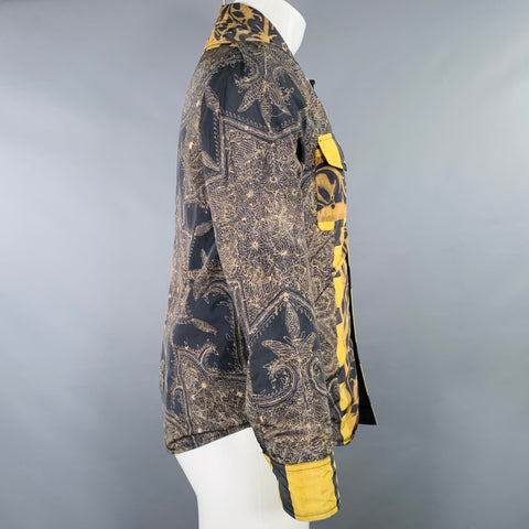 PIERRE-LOUIS MASCIA Size XS Yellow Grey Floral Polyamide Jacket