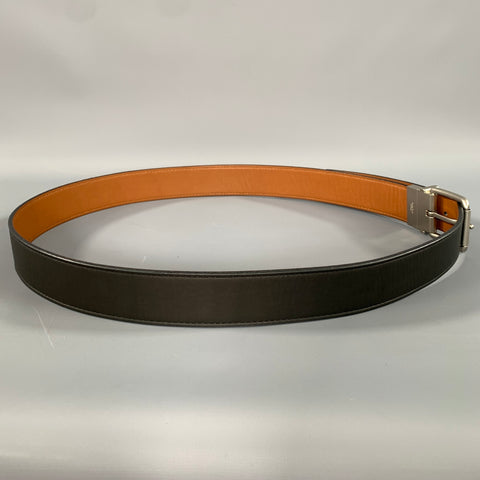 SHINOLA Size 42 Black Tan Solid Leather Belt