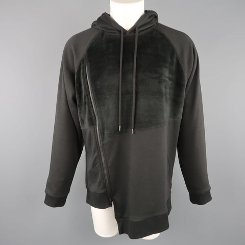 D.GNAK by KANG D. Size M Asymmetrical Jersey & Fleece Hoodie Sweatshirt