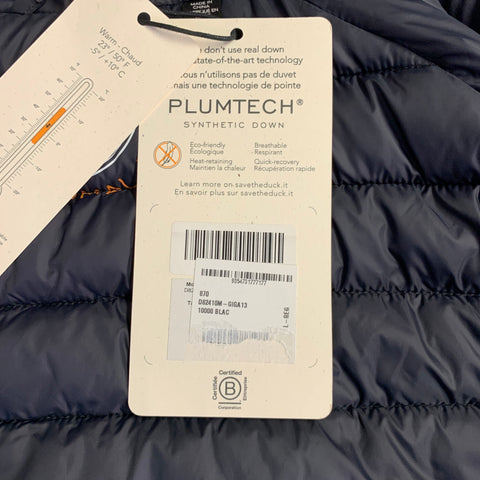 SAVE THE DUCK Size L Navy Quilted Nylon Zip Up Vest