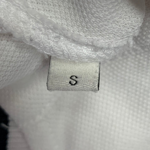 SANDRO Polo sans col en coton, taille S, blanc, avec liseré contrastant noir