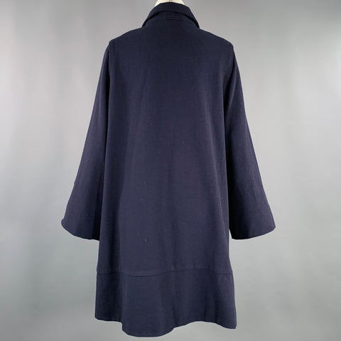 Manteau trapèze KAPITAL taille S en laine mélangée bleu marine