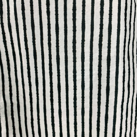 ALEXANDER MCQUEEN Size L Black White Stripe Cotton Silk Short Sleeve Shirt