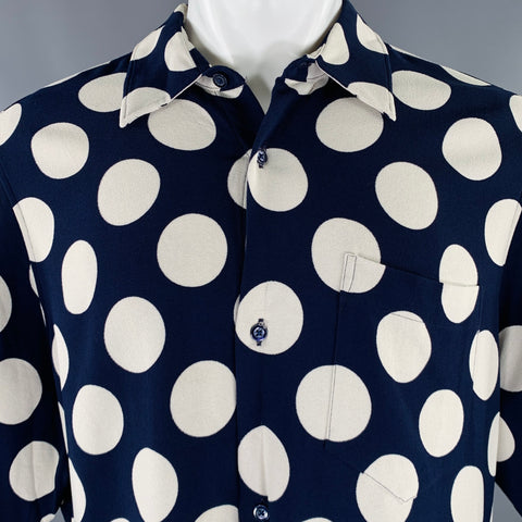 Chemise à manches courtes AMI by ALEXANDRE MATTIUSSI Taille S bleu marine à pois blancs