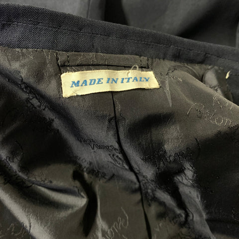 BRIONI Chest Size 38 Navy Silk Peak Lapel Sport Coat