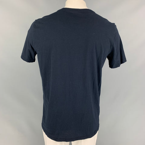 BURBERRY PRORSUM Size XL Navy Cotton Medal Bow Pin T-shirt