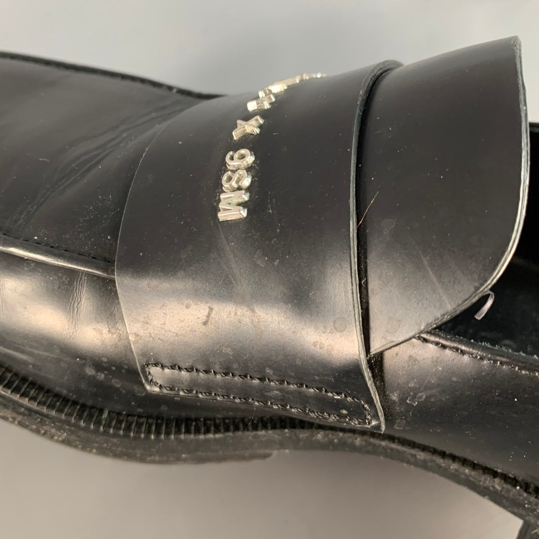 1017 ALYX 9SM Size 8 Black Silver Leather Slip On Loafers