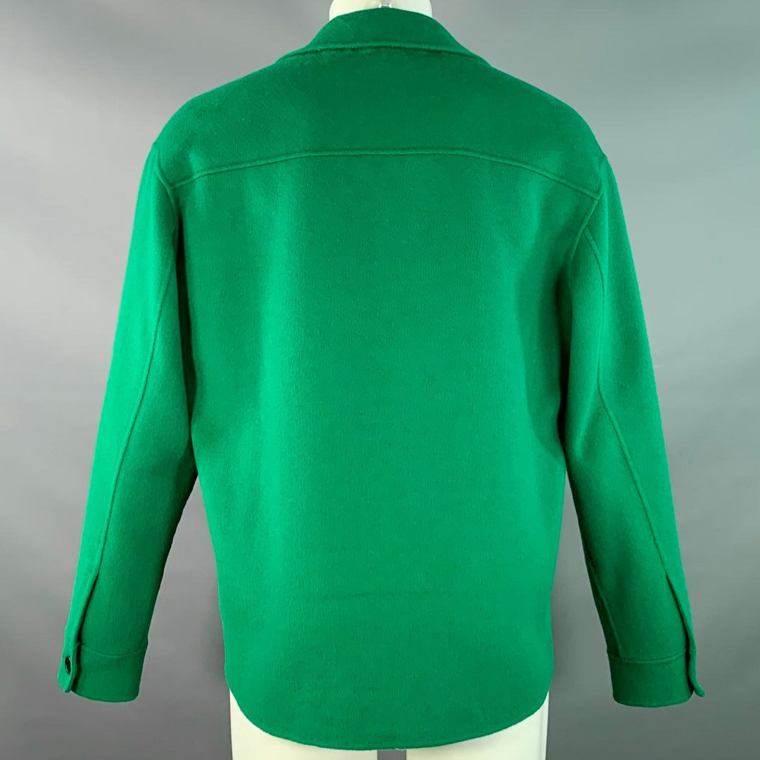 THE KOOPLES Size M Green Wool Blend One Pocket Oversized Shirt Jacket