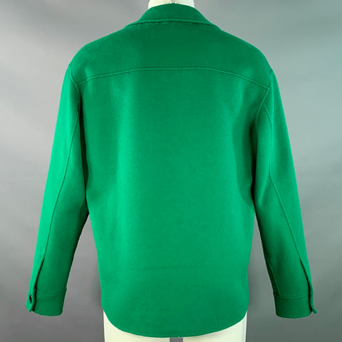 THE KOOPLES Size M Green Wool Blend One Pocket Oversized Shirt Jacket