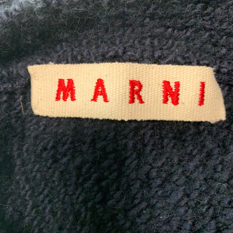MARNI Size 2 Navy Asymmetrical Cardigan