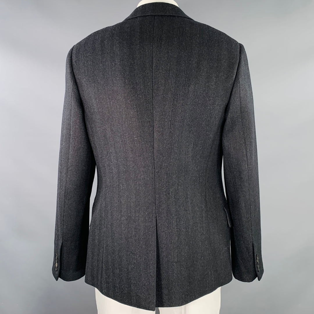 ALEXANDER MCQUEEN Size 44 Black Wool Cashmere Sport Coat