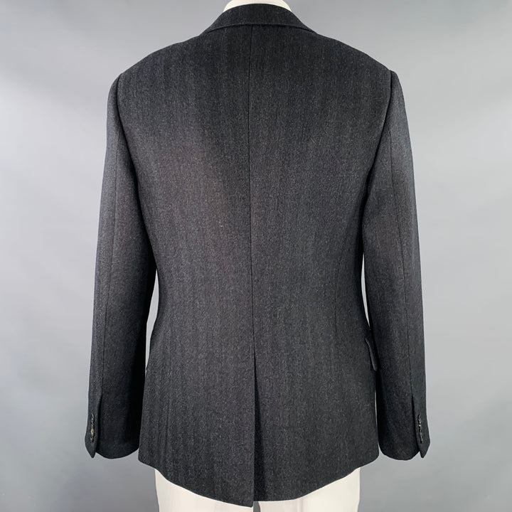 ALEXANDER MCQUEEN Size 44 Black Wool Cashmere Sport Coat