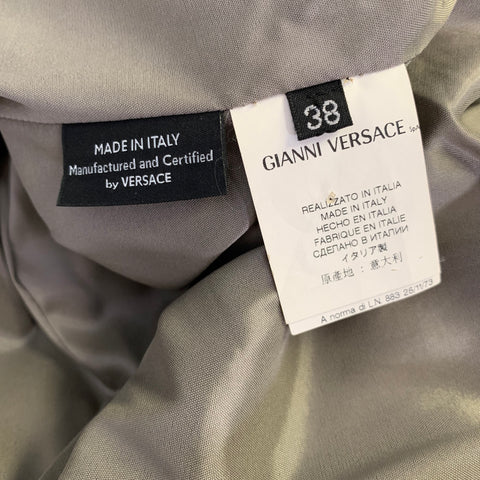 VERSACE Size 2 Brown Silk  Wool Strappy Dress