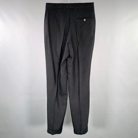 MATINIQUE Size 30 Black Linen Pleated Dress Pants
