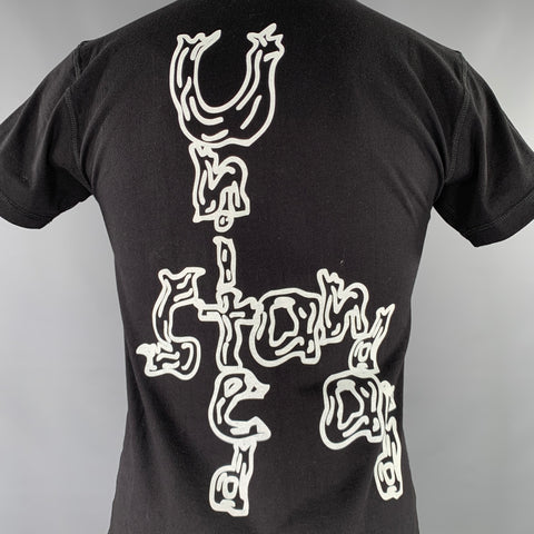 UNITED STANDARD Size S Black White Graphic Cotton Crew Neck T-shirt