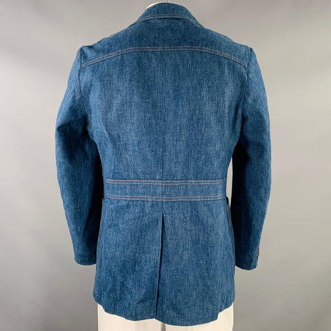 LEVI STRAUSS Size 42 Blue Contrast Stitch Denim Jacket